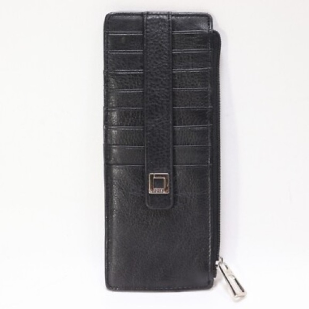 Lodis Black Julia Long Stacker Leather Card Holder